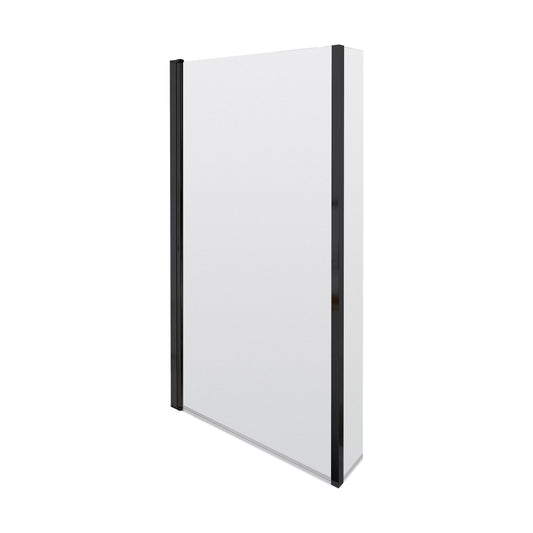 [BBSCBS7BP] 6mm Toughened Safety Glass L Shaped Reversible Bath Screen with Fixed Return - Black - Cutout