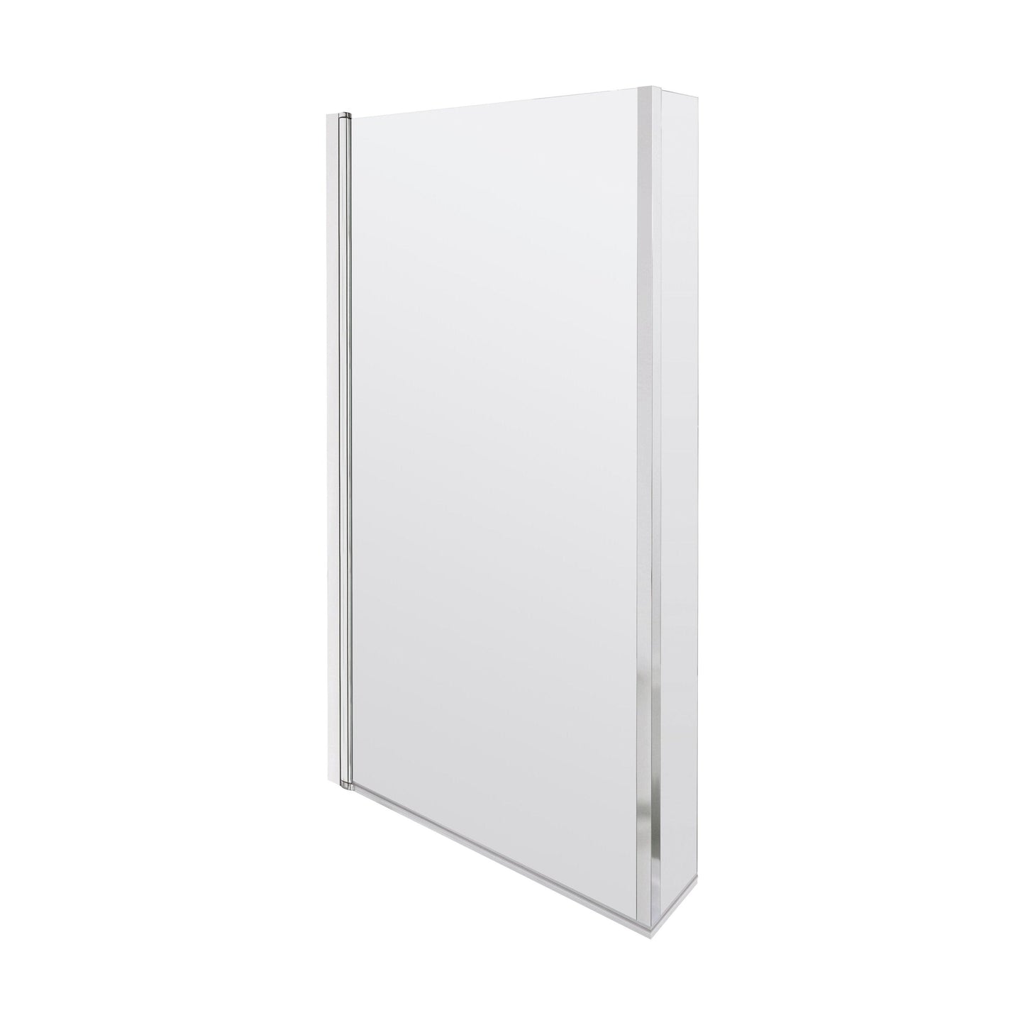 [BBSCBS7] Chrome 6mm Toughened Safety Glass Reversible L-Shaped Bath Hinged Screen - Cutout