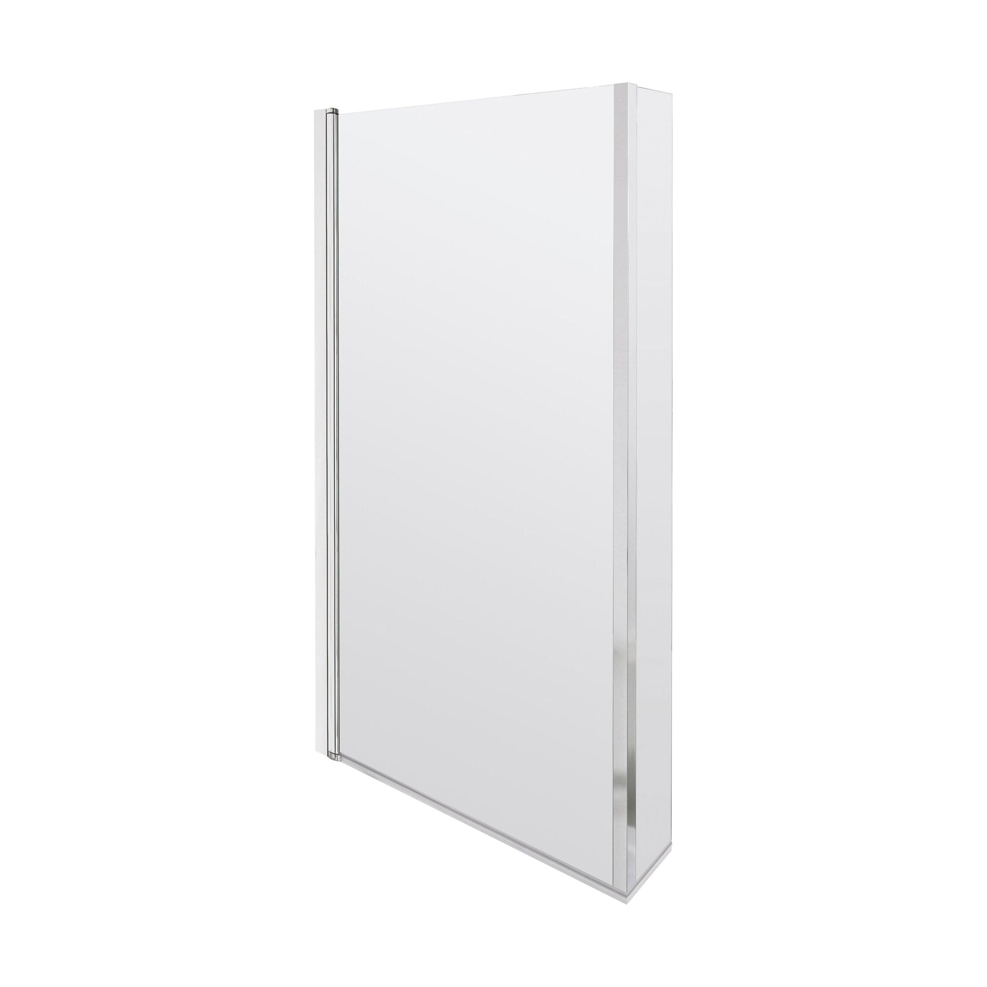 [BBSCBS7] Chrome 6mm Toughened Safety Glass Reversible L-Shaped Bath Hinged Screen - Cutout