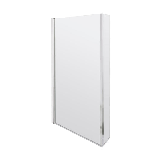 [BBSCBS7] Chrome 6mm Toughened Safety Glass Reversible L-Shaped Bath Hinged Screen - Cutout