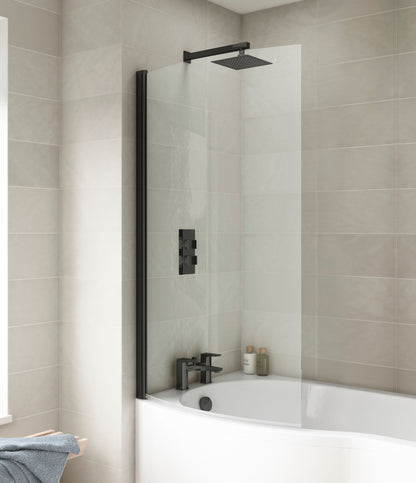 [BBSCCS0BP] Contemporary Curved 6mm Toughened Safety Glass Reversible P-Bath Bath Shower Screen - Lifestyle 1