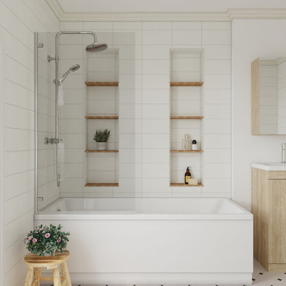 [BBSCRSSQ] Chrome 5mm Toughened Safety Glass Hinged Shower Bath Screen - Lifestyle 1