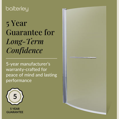 Contemporary Curved 6mm Toughened Safety Glass Reversible B-Bath Screen