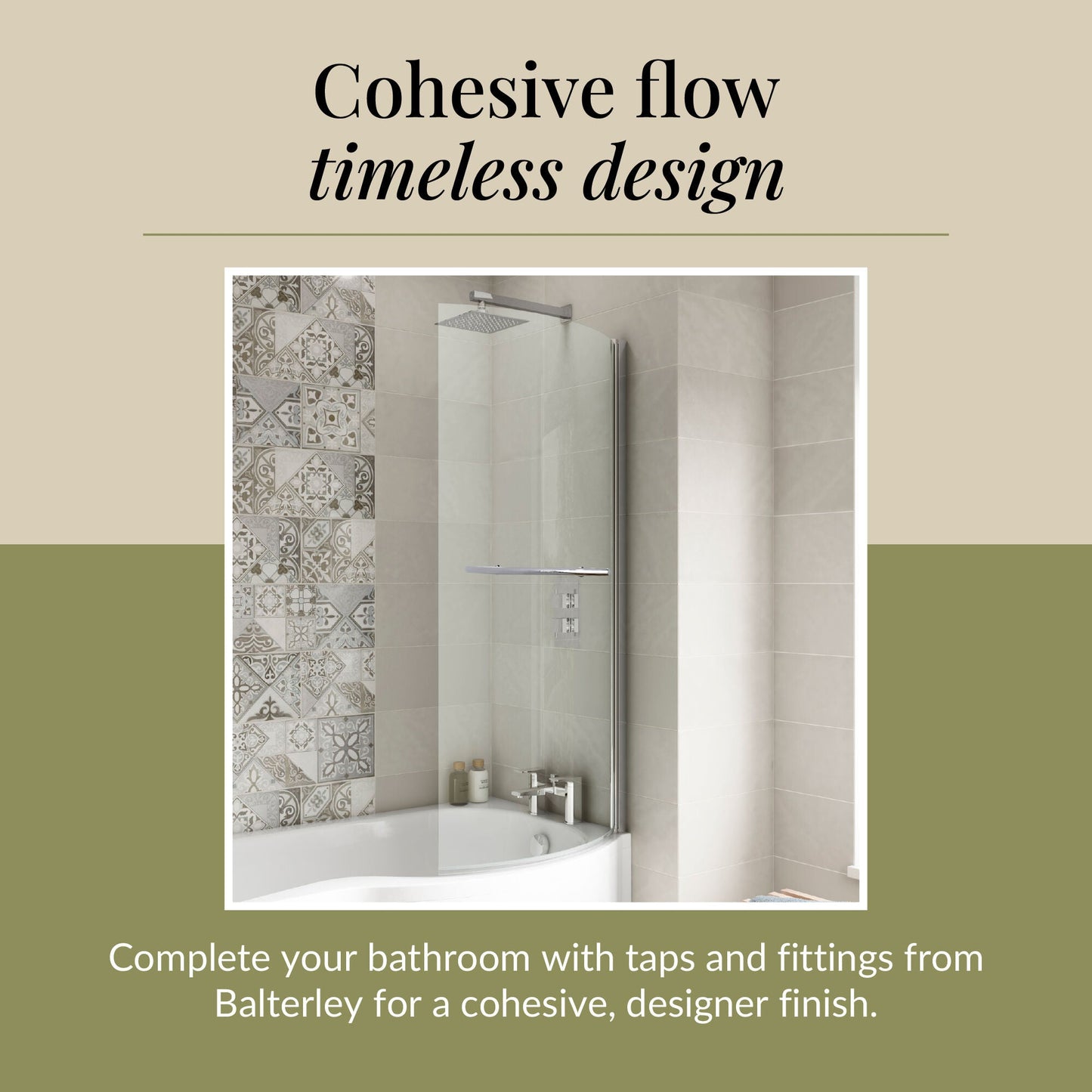 Contemporary Curved 6mm Toughened Safety Glass Reversible B-Bath Screen