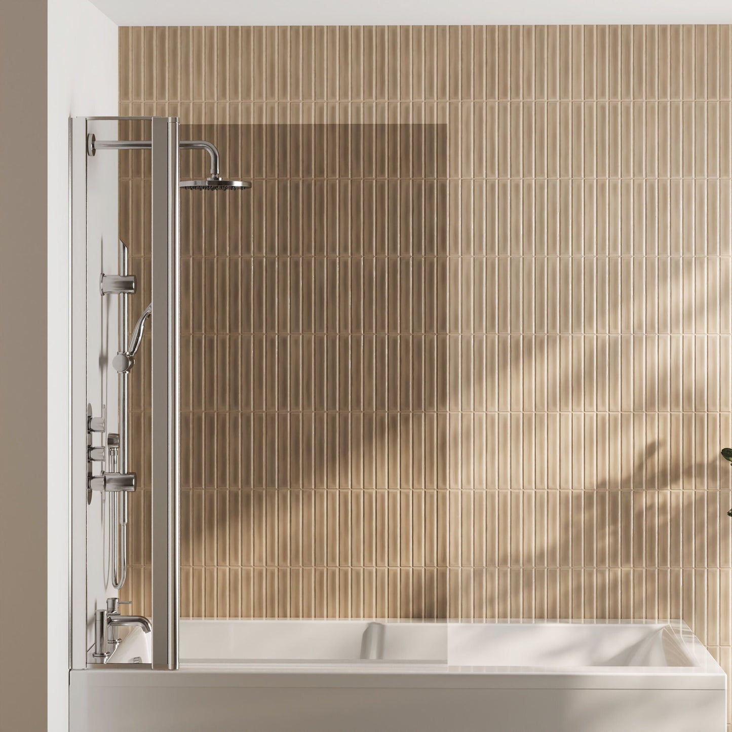 [BBSCSQ1] Contemporary Square Bath Shower Screen - Choice of Style and Finish - Lifestyle 1