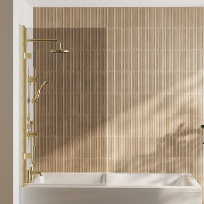 [BBSCSQ78] Contemporary 8mm Toughened Safety Glass Reversible Hinged Straight Shower Bath Screen - Choice of Colour - Lifestyle 1