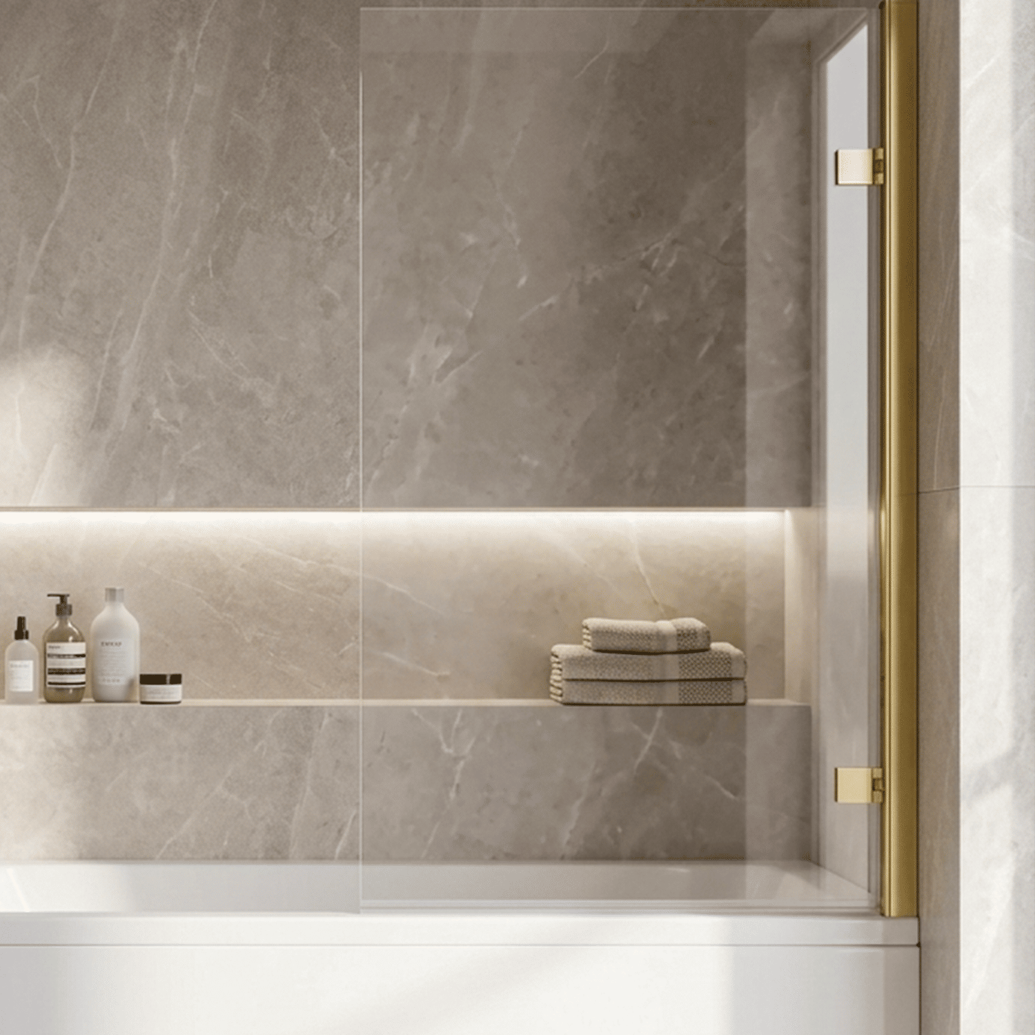 [BBSCSQ78] Contemporary 8mm Toughened Safety Glass Reversible Hinged Straight Shower Bath Screen - Choice of Colour - Silo