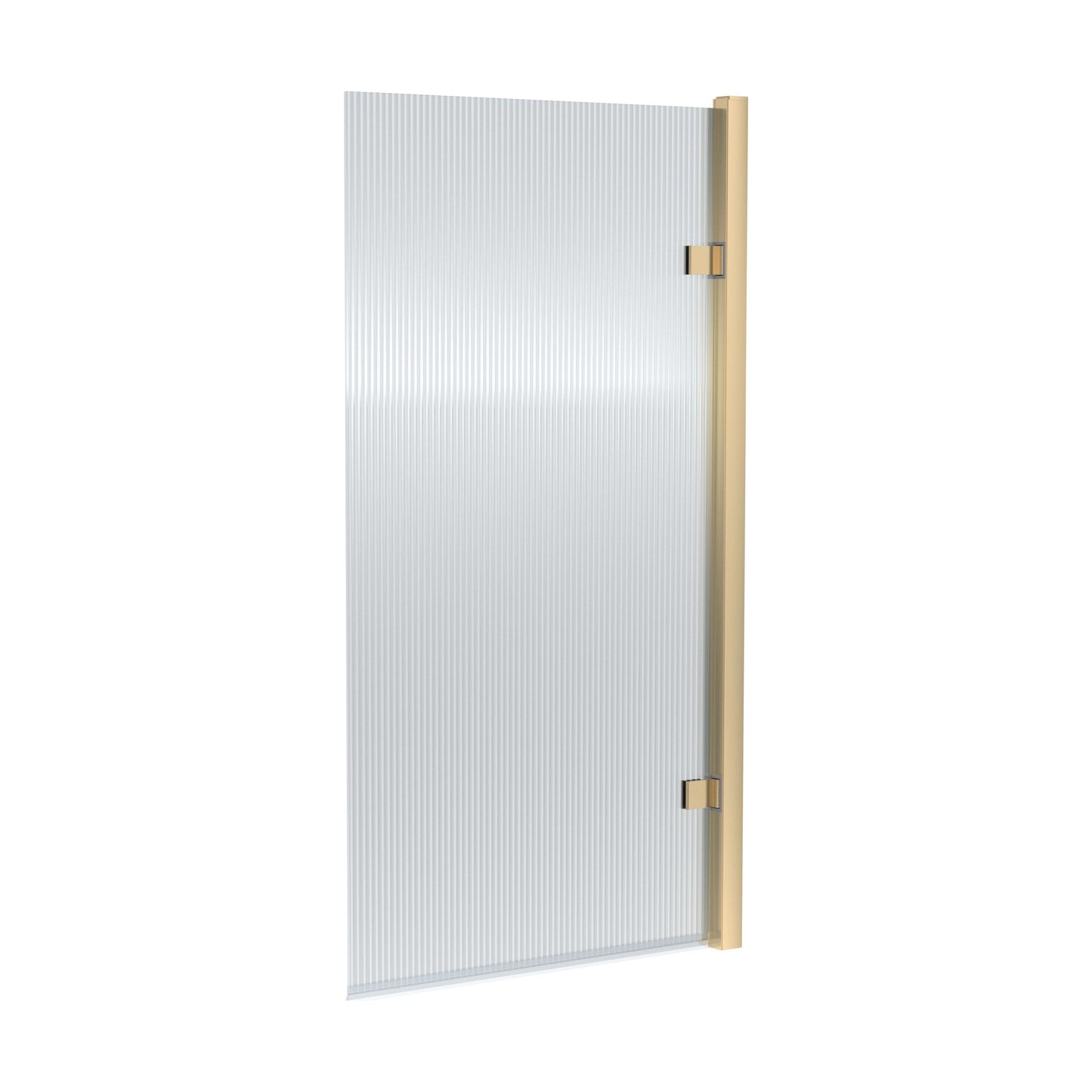 [BBSCSQ7FLBB] Contemporary 8mm Toughened Safety Glass Square Hinged Fluted Bath Screen, 1520 x 830 x 24mm - Choice of Colour - Cutout