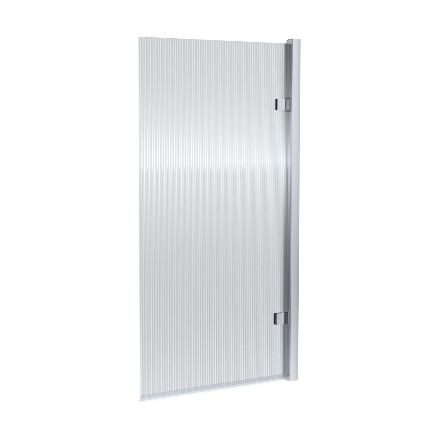 [BBSCSQ7FL] Contemporary 8mm Toughened Safety Glass Square Hinged Fluted Bath Screen, 1520 x 830 x 24mm - Choice of Colour - Cutout