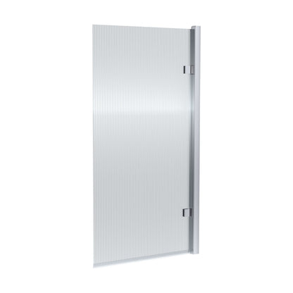 [BBSCSQ7FL] Contemporary 8mm Toughened Safety Glass Square Hinged Fluted Bath Screen, 1520 x 830 x 24mm - Choice of Colour - Cutout