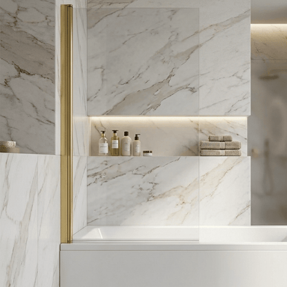 [BBSCSQ8] Contemporary Square Bath Shower Screen - Choice of Style and Finish - Silo