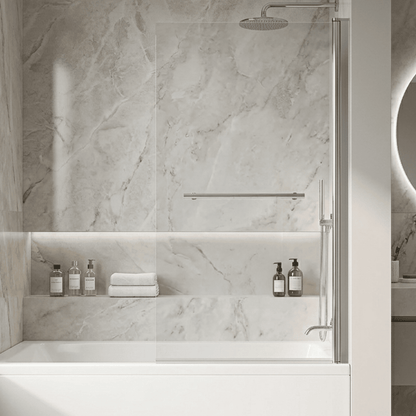 [BBSCSQR] Contemporary Square Bath Shower Screen - Choice of Style and Finish - Silo