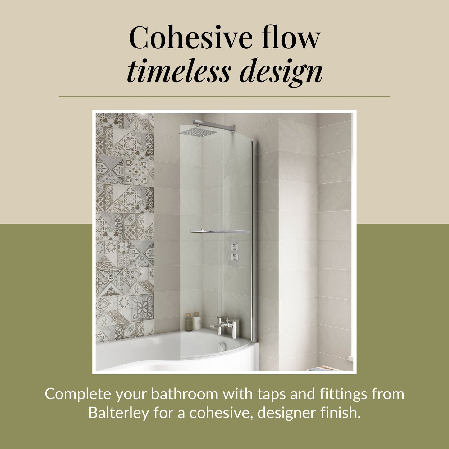 Contemporary Curved 6mm Toughened Safety Glass Reversible B-Bath Screen