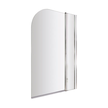 [BBSCSS2] Balterley Modern 6mm Toughened Safety Glass Reversible Shower Bath Screen with Fixed Panel - Chrome - Cutout