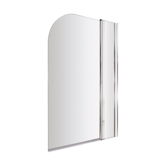 [BBSCSS2] Balterley Modern 6mm Toughened Safety Glass Reversible Shower Bath Screen with Fixed Panel - Chrome - Cutout