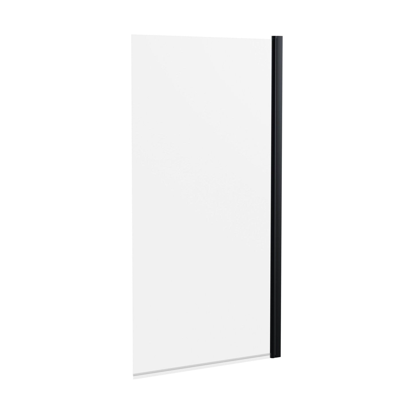 [BBSCSS6BP] Balterley Traditional 6mm Toughened Safety Glass Straight Reversible Bath Screen - Black - Cutout