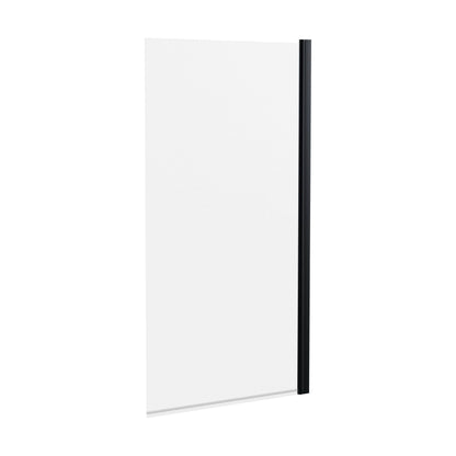 [BBSCSS6BP] Balterley Traditional 6mm Toughened Safety Glass Straight Reversible Bath Screen - Black - Cutout