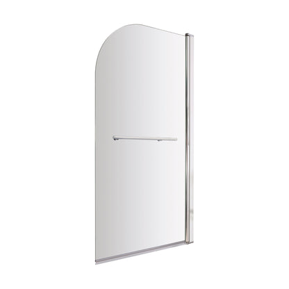 [BBSCSSR1] Balterley Modern 6mm Toughened Safety Glass Reversible Shower Bath Screen with Towel Rail, 1430 x 790mm - Chrome - Cutout