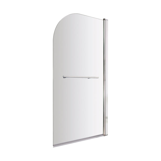[BBSCSSR1] Balterley Modern 6mm Toughened Safety Glass Reversible Shower Bath Screen with Towel Rail, 1430 x 790mm - Chrome - Cutout