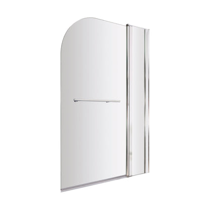 [BBSCSSR2] Balterley Modern 6mm Glass Reversible Shower Bath Screen Fixed Panel, 1433 x 998mm - Chrome - Cutout