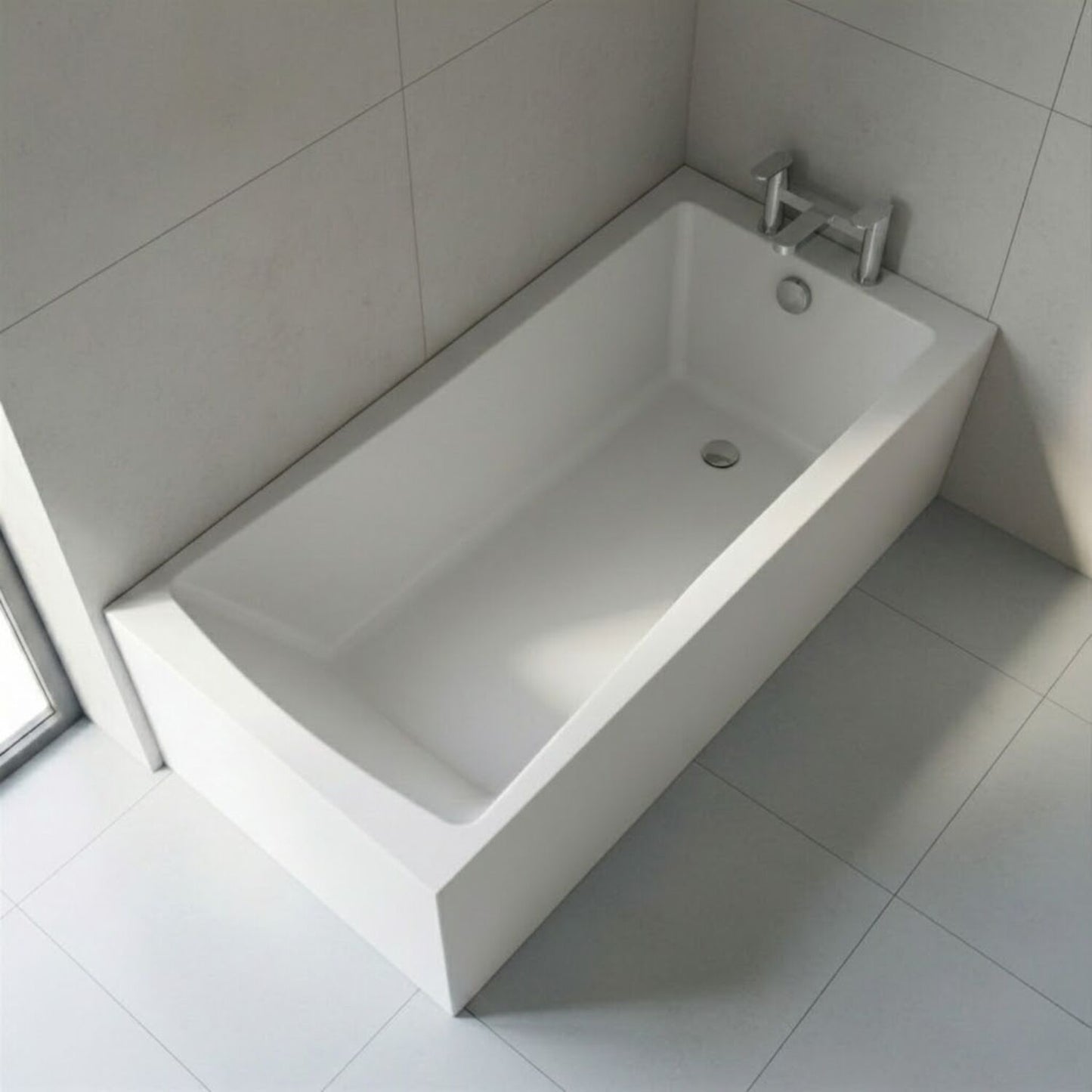 [BBSE404] Contemporary Square Single Ended Bath Tub & Leg Set - Multiple Sizes - Silo