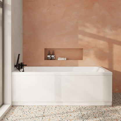 [BBSE414] Contemporary Square Single Ended Bath Tub & Leg Set - Multiple Sizes - Lifestyle 1