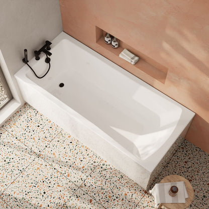[BBSE414] Contemporary Square Single Ended Bath Tub & Leg Set - Multiple Sizes - Lifestyle 2