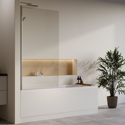 [BBSE60901] Round Single Ended 1700x700 Bath Set - Front & End Panels & Chrome Screen - Lifestyle 3