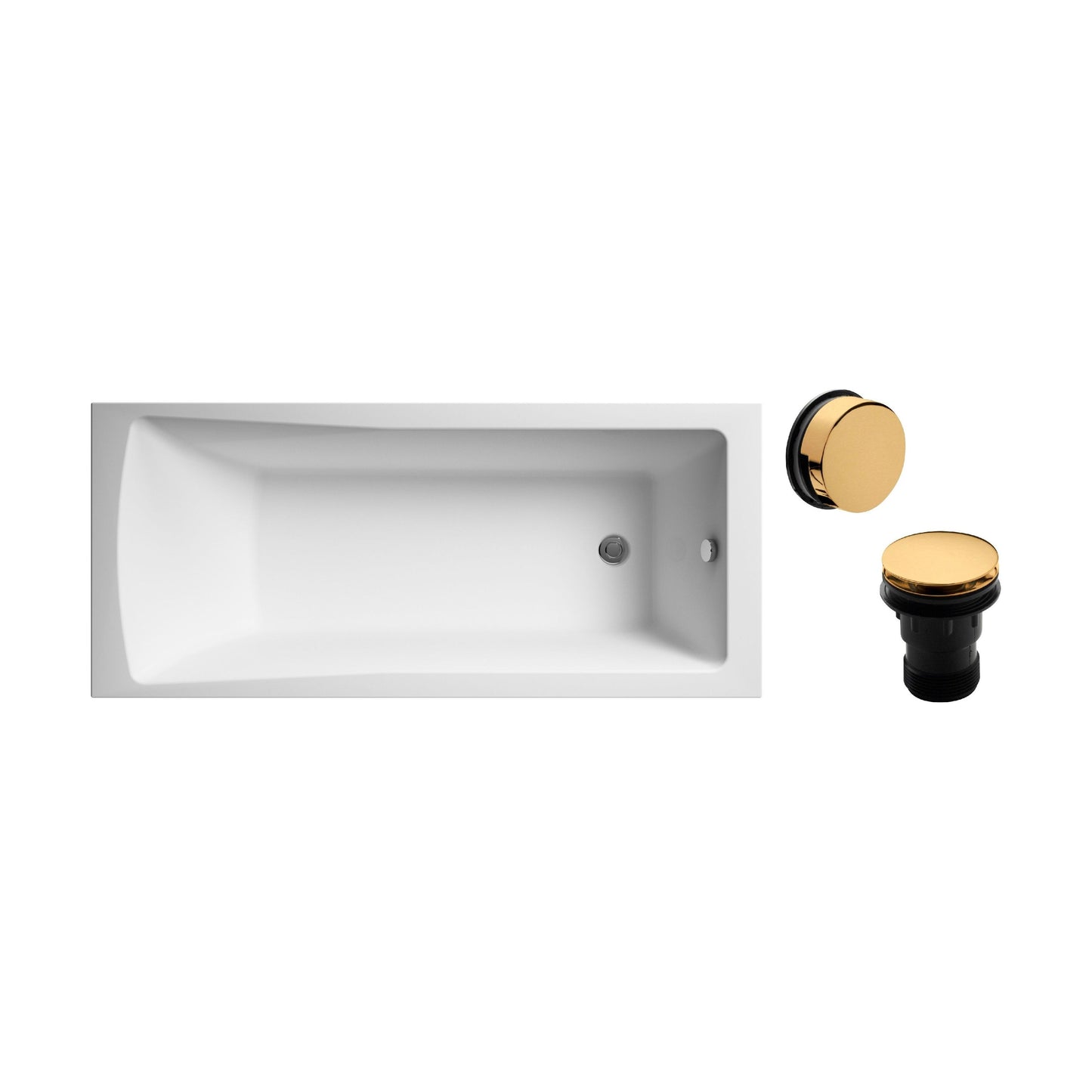 [BBSE609100] Square Single Ended 1700x700 with Leg Set & Brushed Brass Waste - Cutout