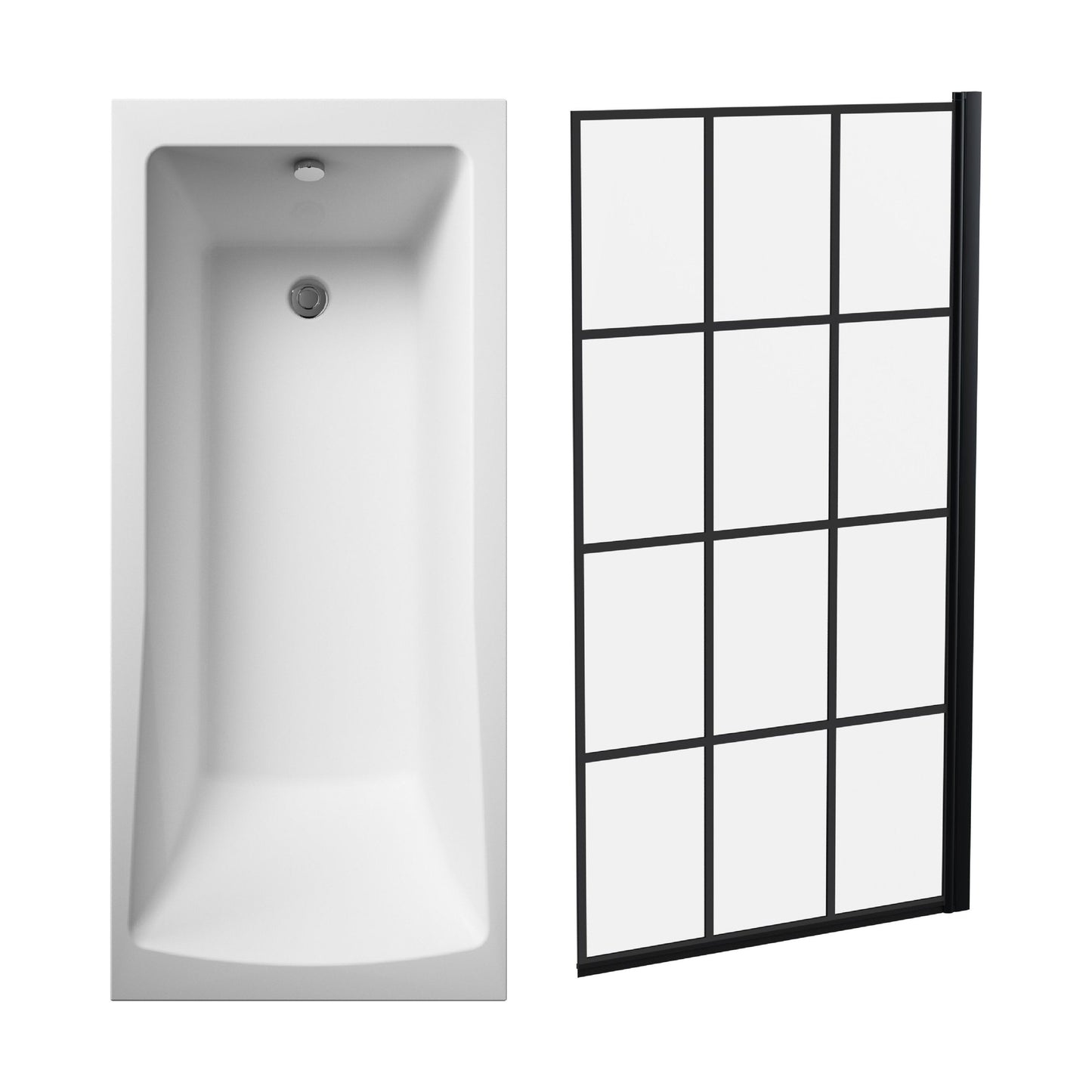[BBSE609116] Square Single Ended 1700x700 with Leg Set & Black Square Framed Screen - Cutout