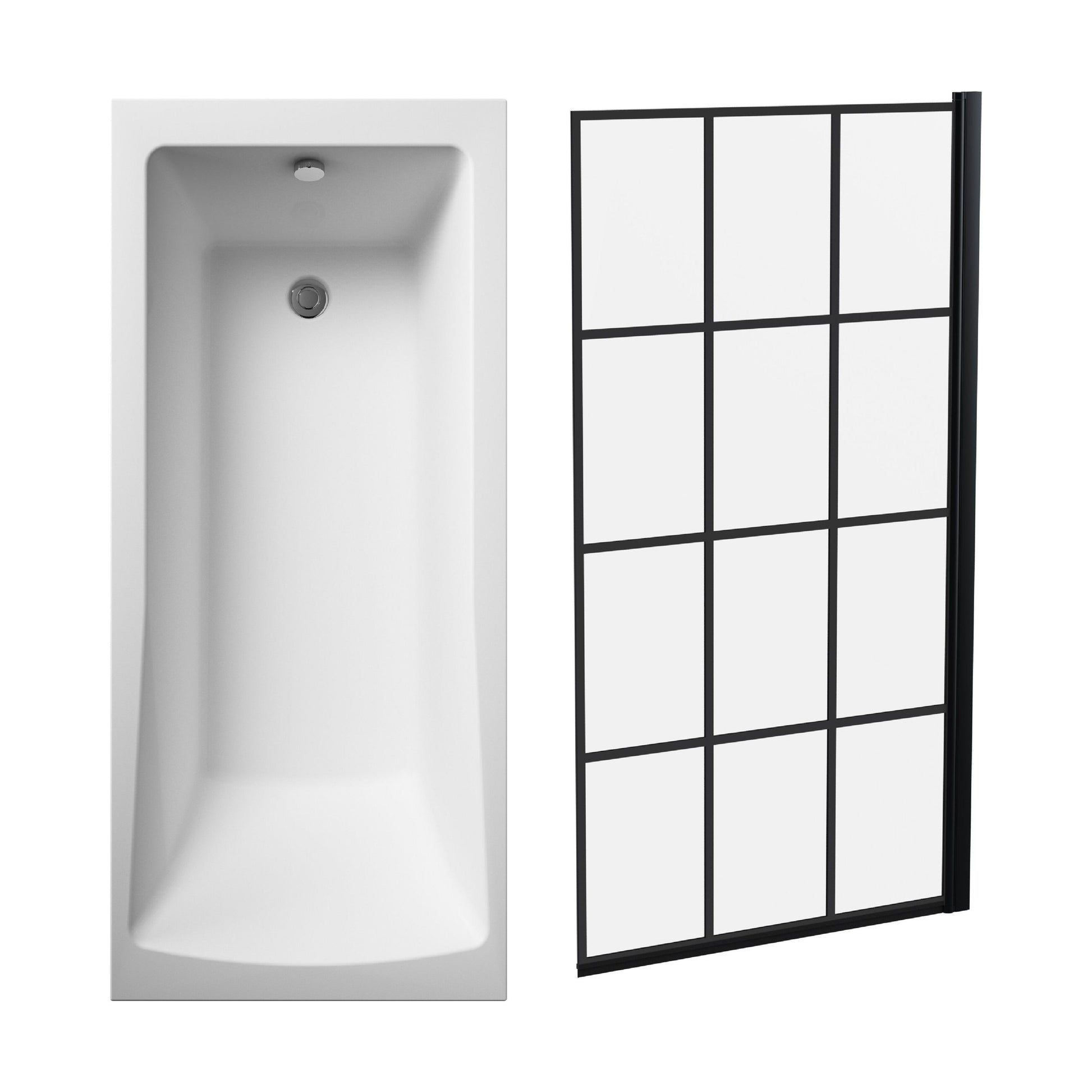 [BBSE609116] Square Single Ended 1700x700 with Leg Set & Black Square Framed Screen - Cutout