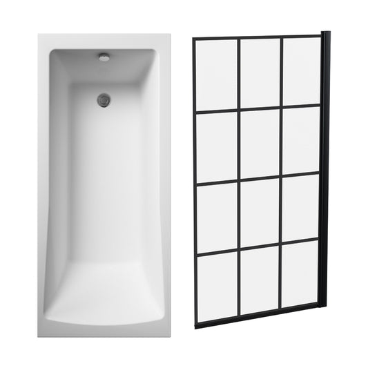 [BBSE609116] Square Single Ended 1700x700 with Leg Set & Black Square Framed Screen - Cutout