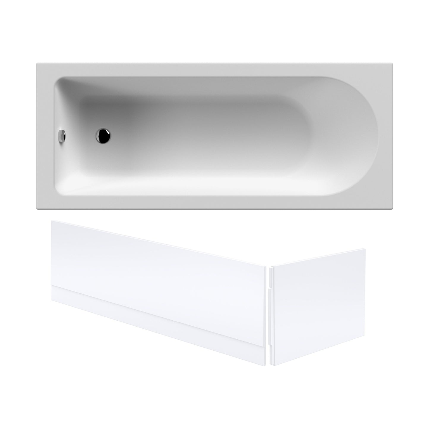 [BBSE60914] Round Single Ended 1700x700 Bath Set -  Front & End Panels & Leg Set - Cutout