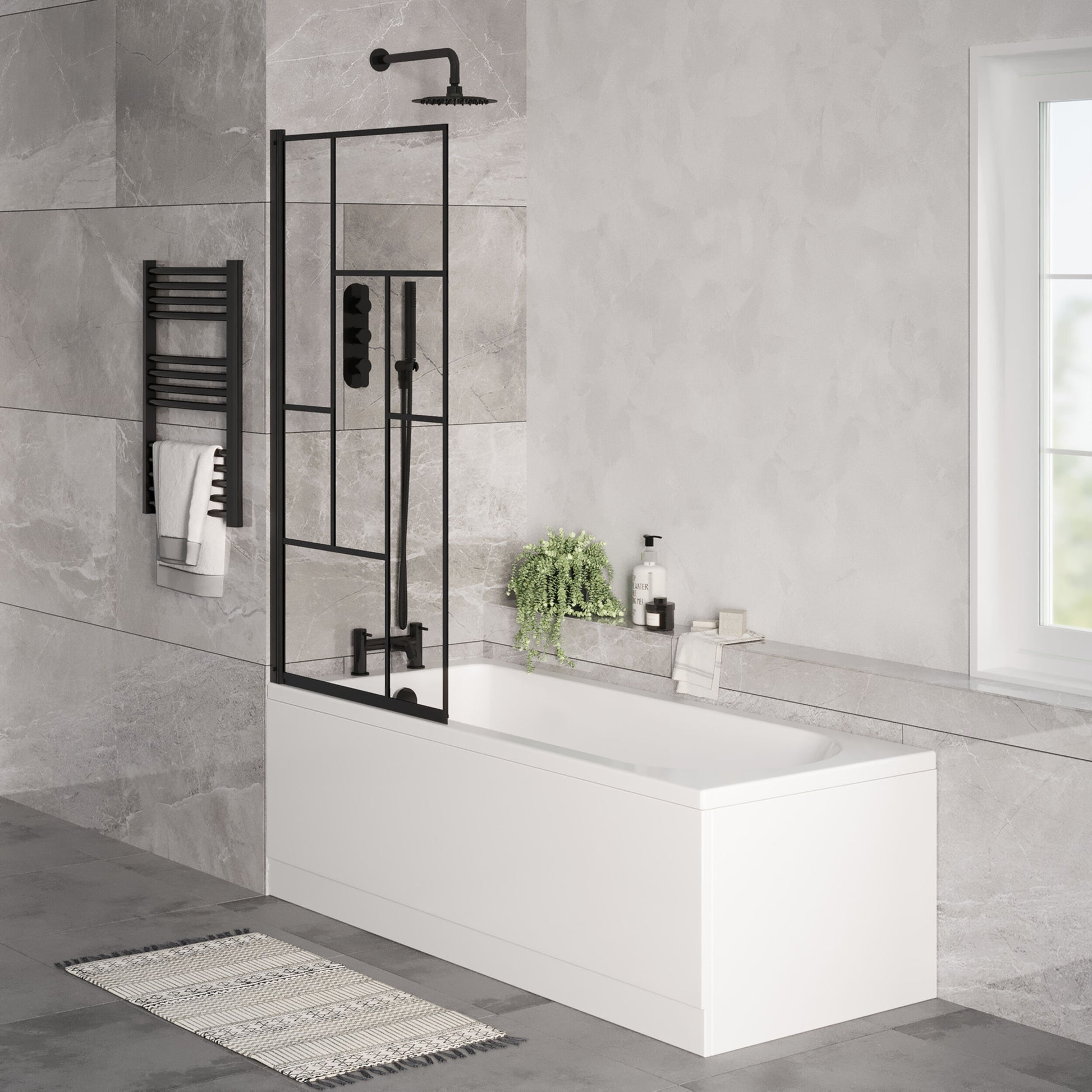 [BBSE60914] Round Single Ended 1700x700 Bath Set -  Front & End Panels & Leg Set - Lifestyle 3