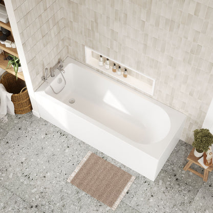 [BBSE60915] Round Single Ended 1700x700 Bath Set - Front & End Panels & Chrome Waste - Lifestyle 2