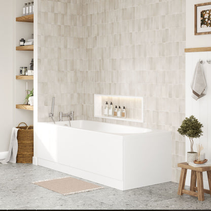 [BBSE60915] Round Single Ended 1700x700 Bath Set - Front & End Panels & Chrome Waste - Lifestyle 3