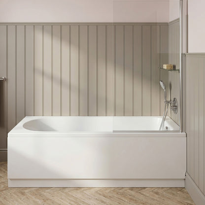 [BBSE60919] Round Single Ended 1700x700 Bath Set - Front Bath Panel & Chrome Screen & Chrome Waste - Silo