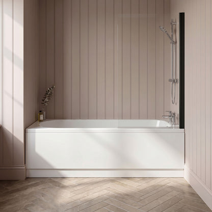 [BBSE60922] Round Single Ended 1700x700 Bath Set - Front Bath Panel & Black Screen - Silo