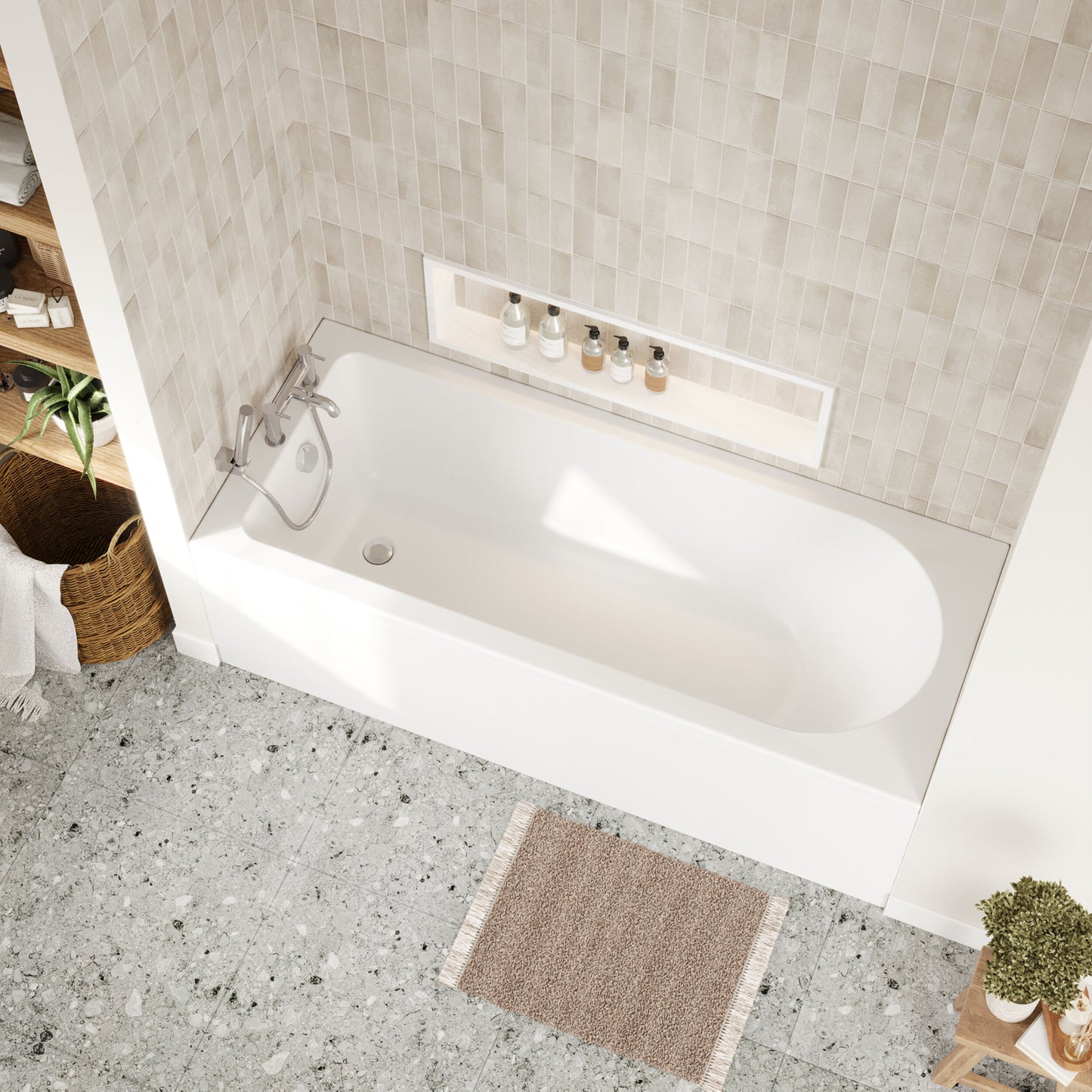 [BBSE60931] Round Single Ended 1700x700 Bath Set - Front Bath Panel - Lifestyle 2