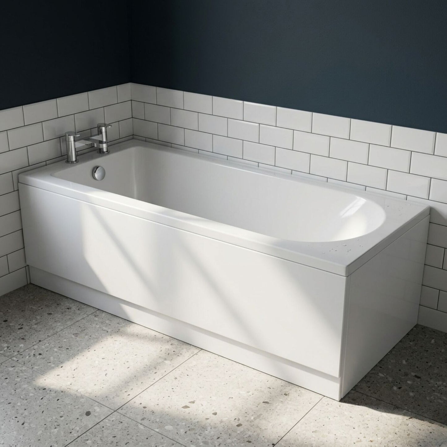 [BBSE60931] Round Single Ended 1700x700 Bath Set - Front Bath Panel - Silo
