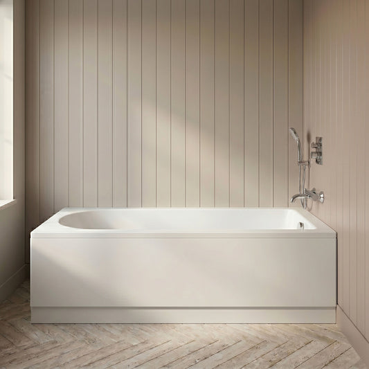 [BBSE60932] Round Single Ended 1700x700 Bath Set - Front Bath Panel & Chrome Waste - Silo