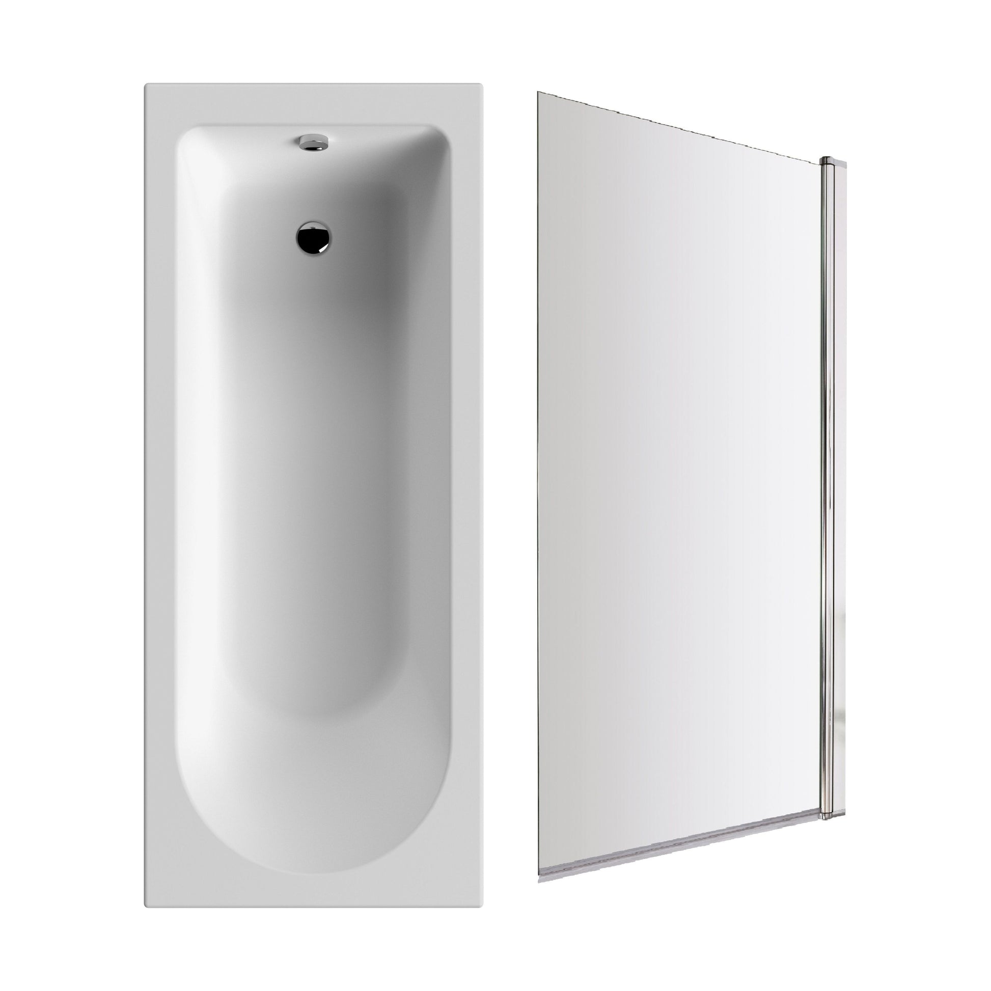 [BBSE60935] Round Single Ended 1700x700 Bath Set - Leg Set & Chrome Screen - Cutout