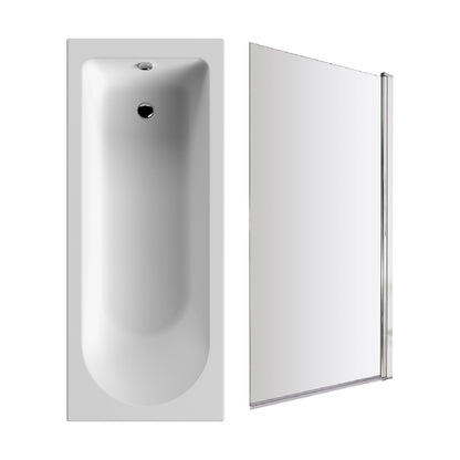 [BBSE60935] Round Single Ended 1700x700 Bath Set - Leg Set & Chrome Screen - Cutout