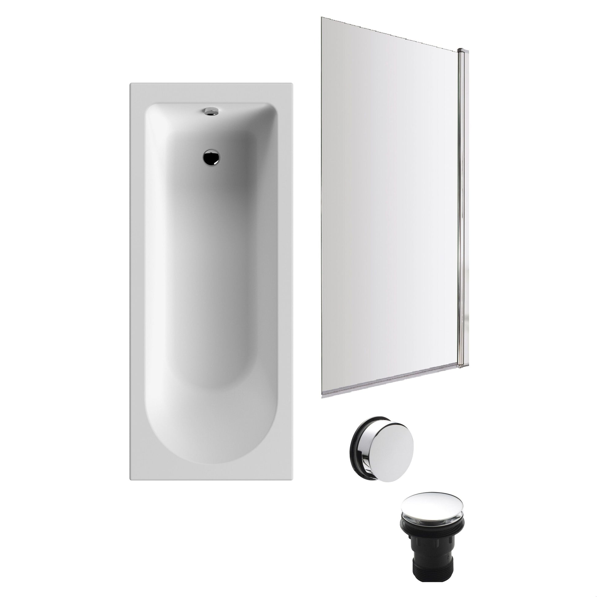 [BBSE60936] Round Single Ended 1700x700 Bath Set - Leg Set & Chrome Screen & Chrome Waste - Cutout