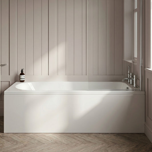 [BBSE60936] Round Single Ended 1700x700 Bath Set - Leg Set & Chrome Screen & Chrome Waste - Silo