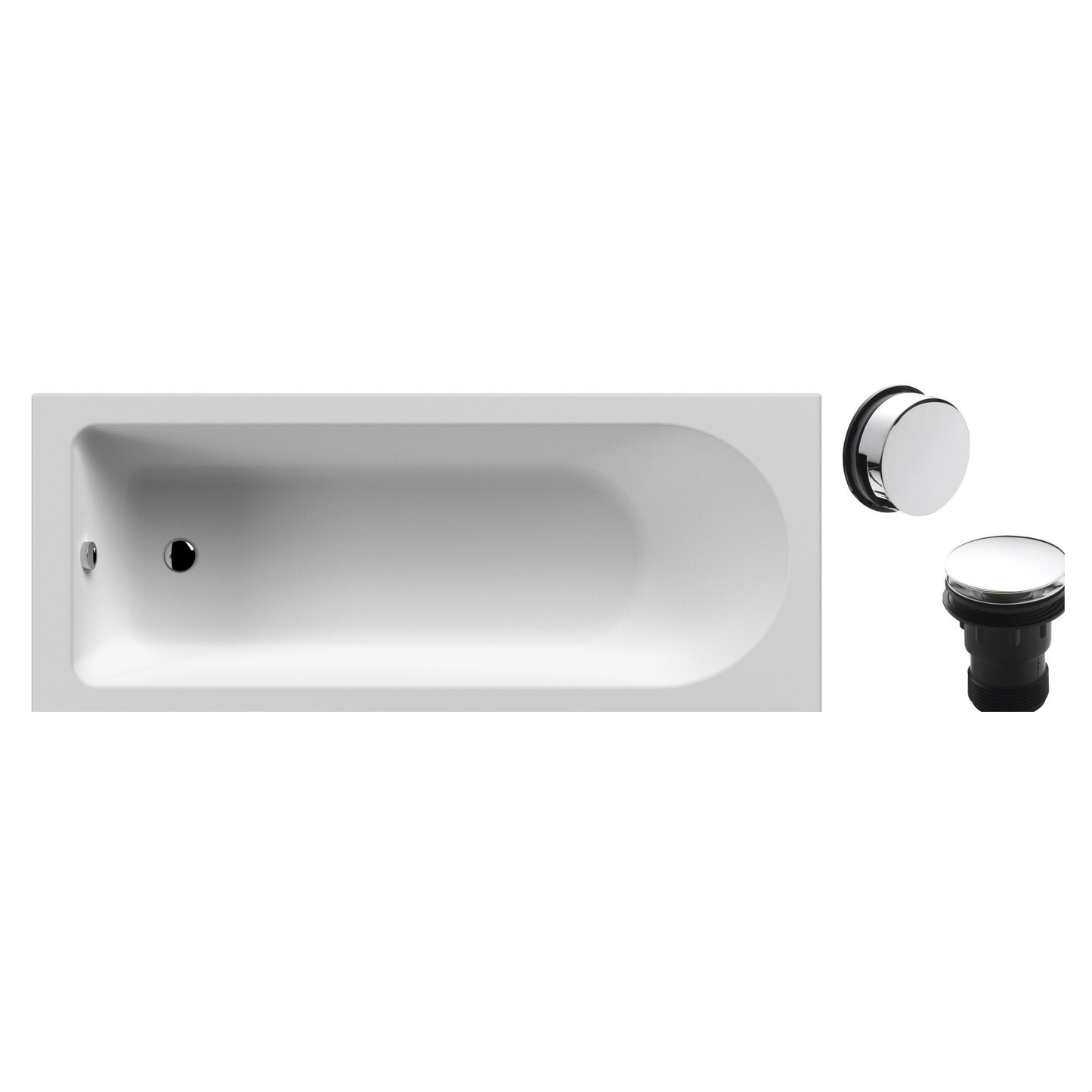 [BBSE60948] Round Single Ended 1700x700 Bath Set - Leg Set & Chrome Waste - Cutout