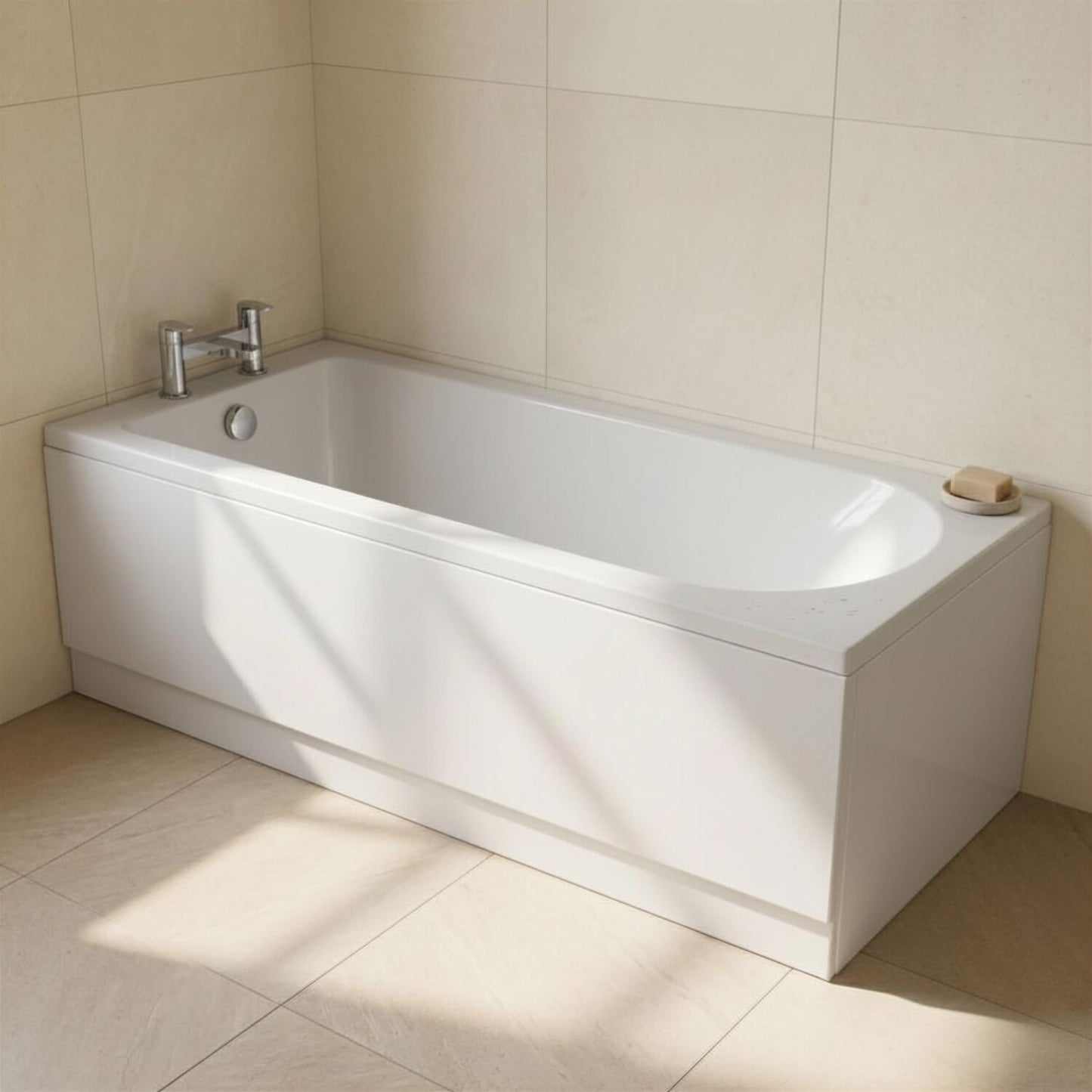 [BBSE60948] Round Single Ended 1700x700 Bath Set - Leg Set & Chrome Waste - Silo