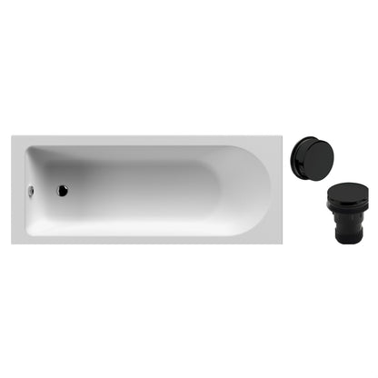 [BBSE60949] Round Single Ended 1700x700 Bath Set - Leg Set & Black Waste - Cutout