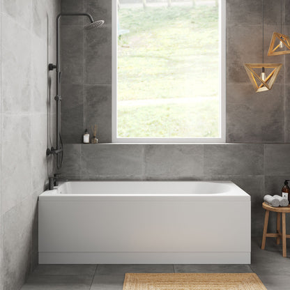 [BBSE60949] Round Single Ended 1700x700 Bath Set - Leg Set & Black Waste - Lifestyle 1