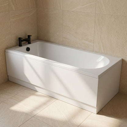 [BBSE60949] Round Single Ended 1700x700 Bath Set - Leg Set & Black Waste - Silo
